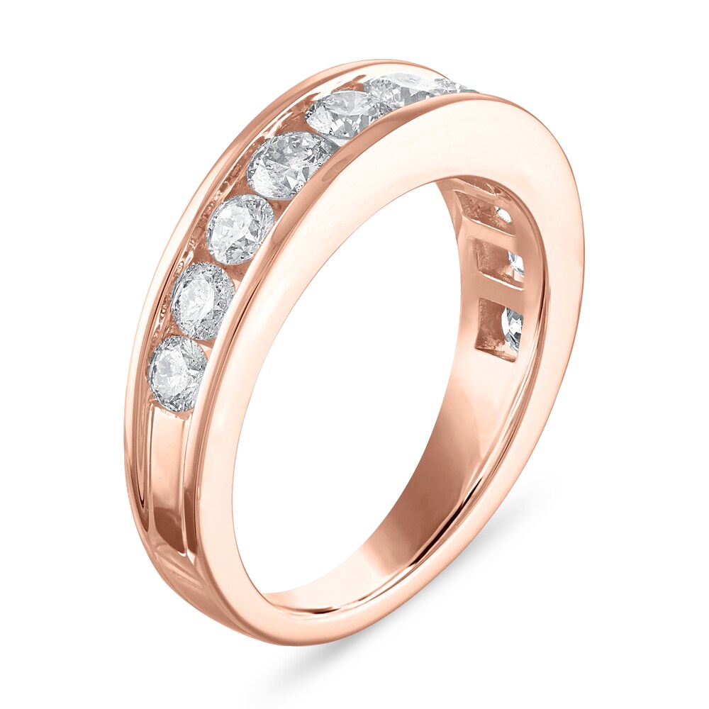 Diamond Wedding Band 1-1/5 ct tw Round 14K Rose Gold Ni48MAVk Diamond Wedding Band 1-1/5 ct tw Round 14K Rose Gold Ni48MAVk