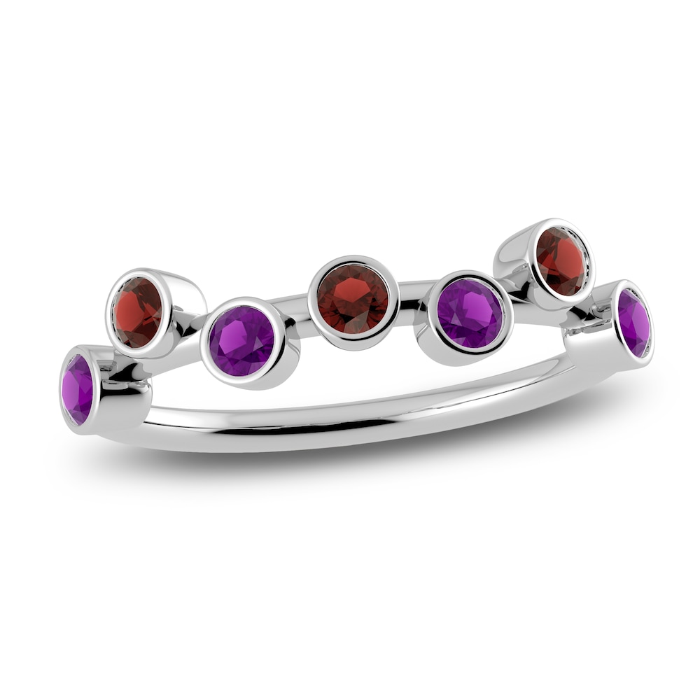 Juliette Maison Natural Garnet & Natural Amethyst Ring 10K White Gold NkcTeb3W Juliette Maison Natural Garnet & Natural Amethyst Ring 10K White Gold NkcTeb3W