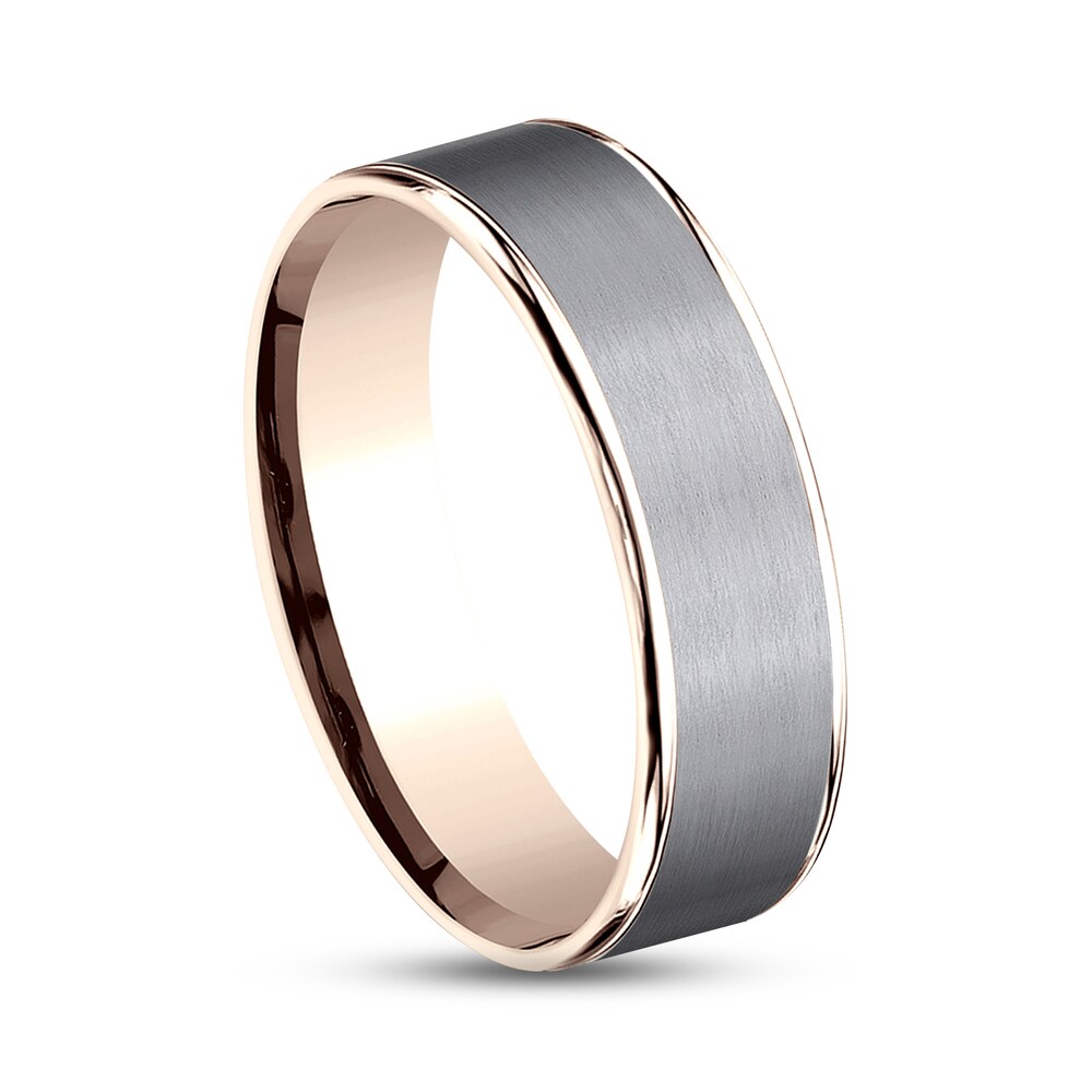 Satin Wedding Band 14K Rose Gold/Tantalum 6.5mm O1aKorLy Satin Wedding Band 14K Rose Gold/Tantalum 6.5mm O1aKorLy
