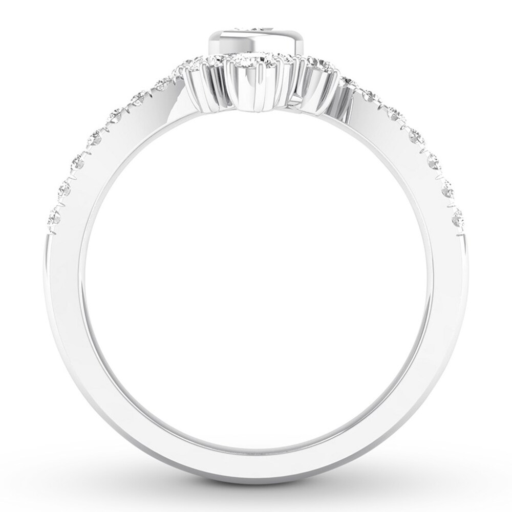 Diamond Ring 5/8 ct tw Marquise/Round 14K White Gold OABa6sCq