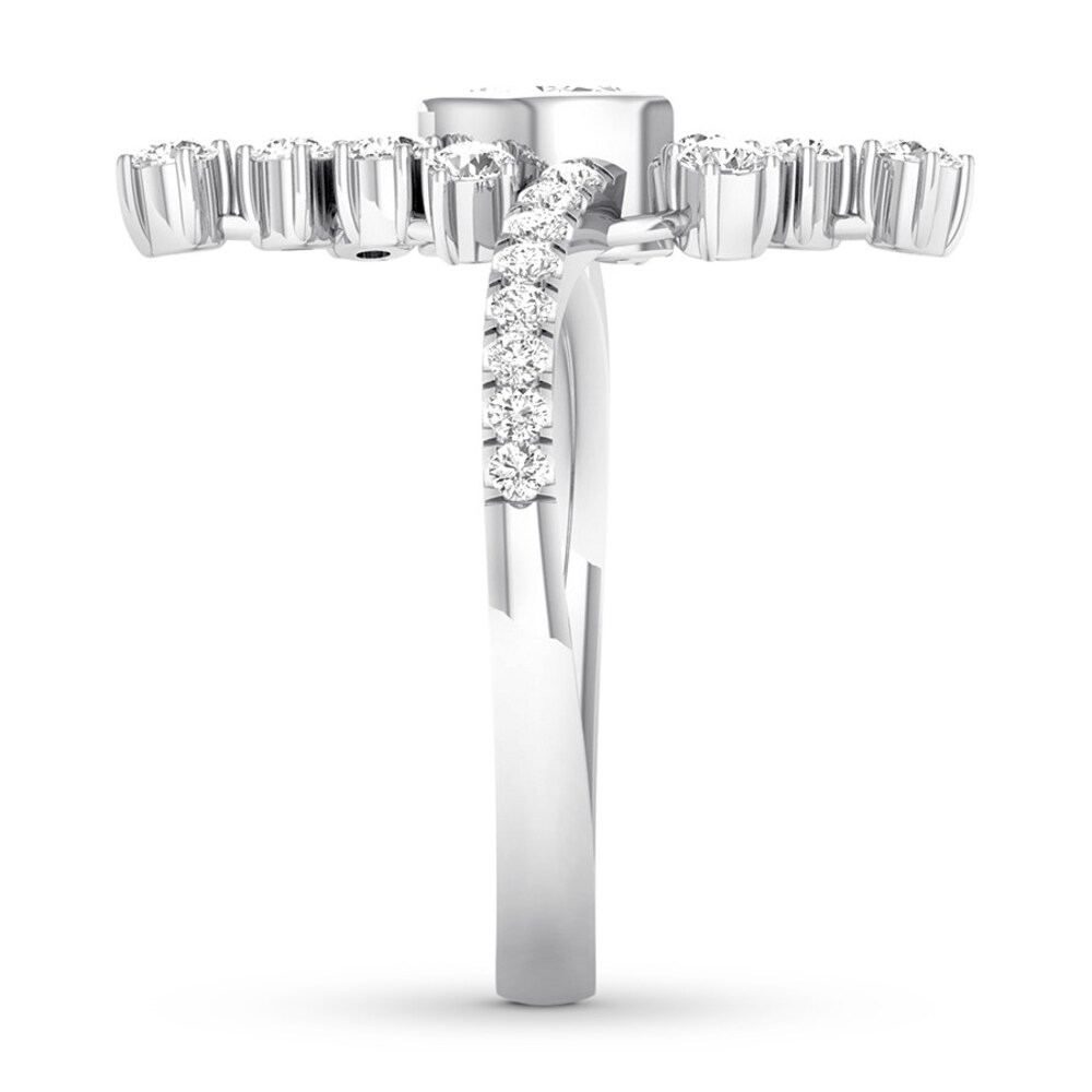 Diamond Ring 5/8 ct tw Marquise/Round 14K White Gold OABa6sCq