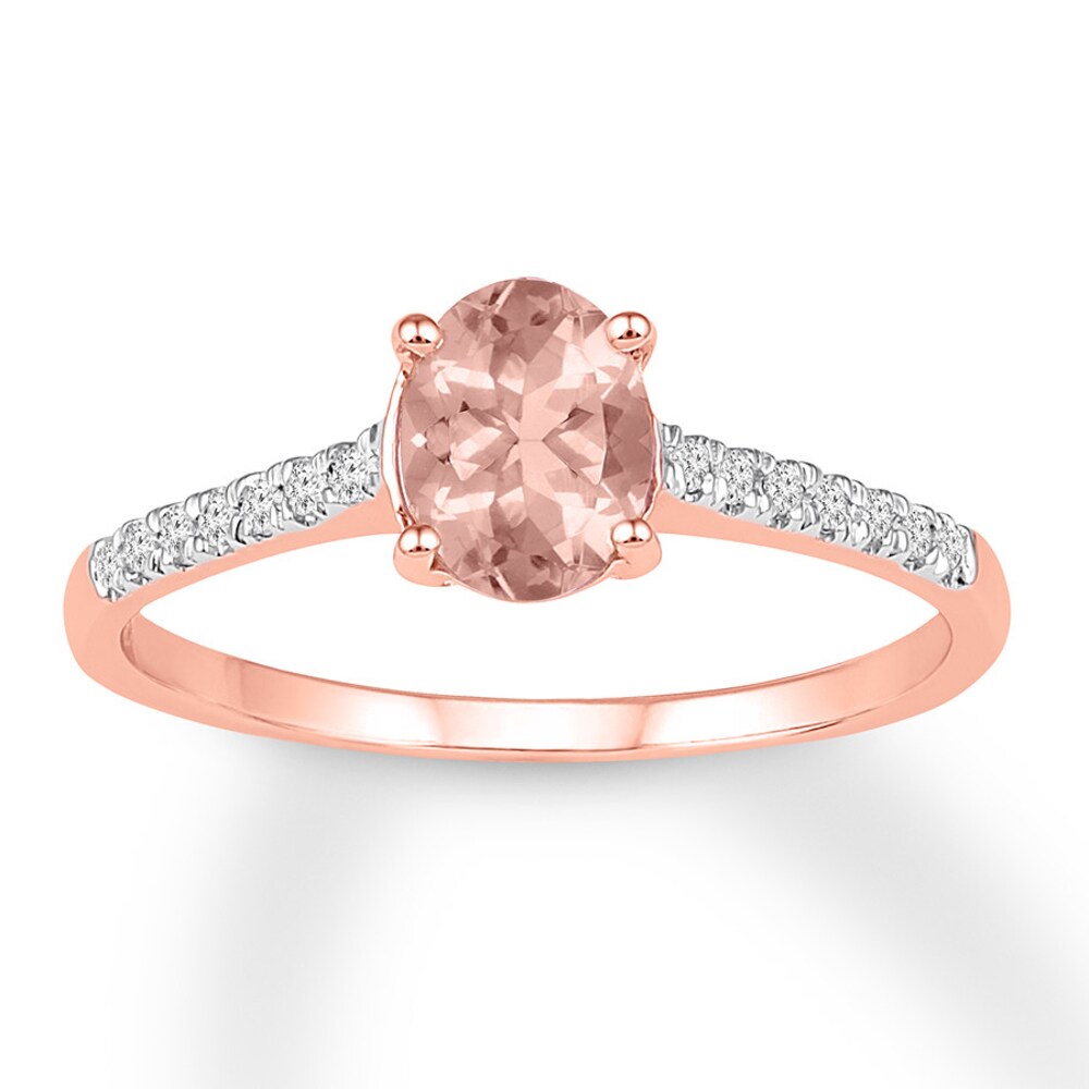 Morganite Ring 1/15 ct tw Diamonds 10K Rose Gold OB4U54za Morganite Ring 1/15 ct tw Diamonds 10K Rose Gold OB4U54za