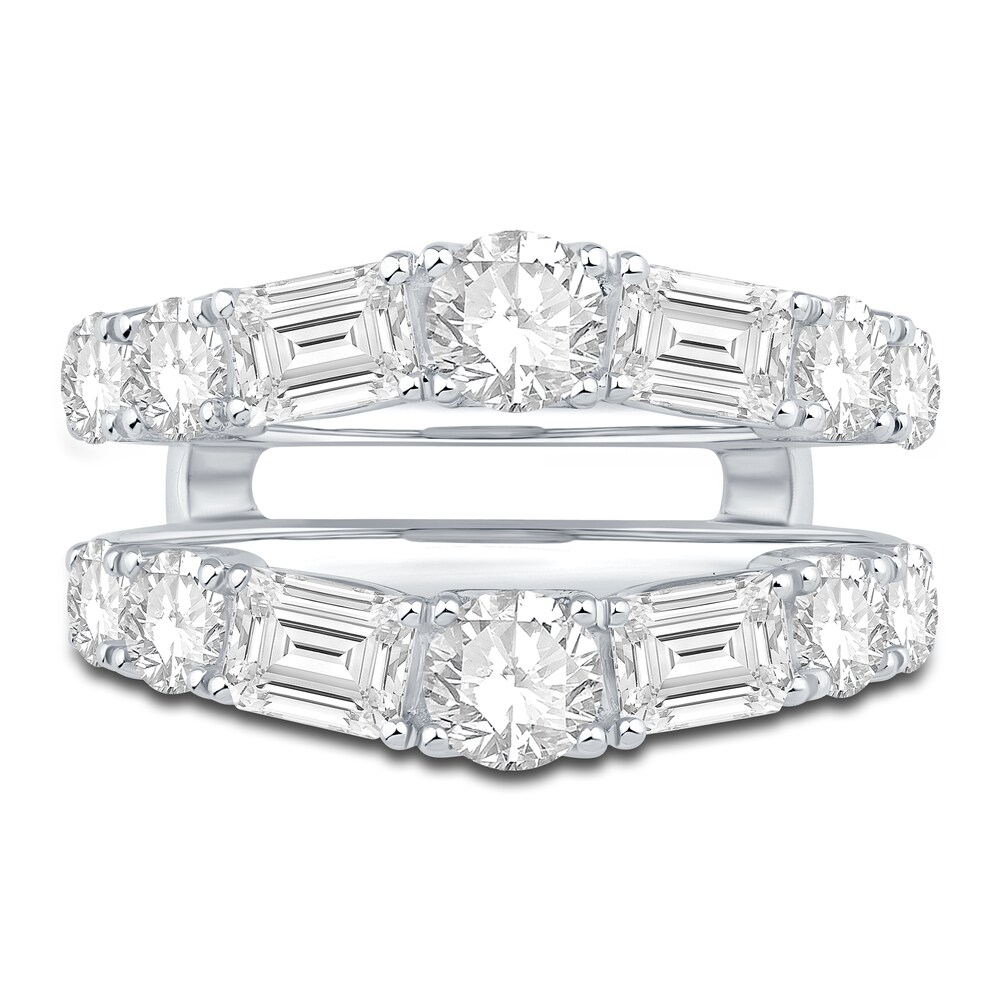 Diamond Enhancer Ring 3-1/2 ct tw Round/Emerald 14K White Gold OCVutaCq Diamond Enhancer Ring 3-1/2 ct tw Round/Emerald 14K White Gold OCVutaCq