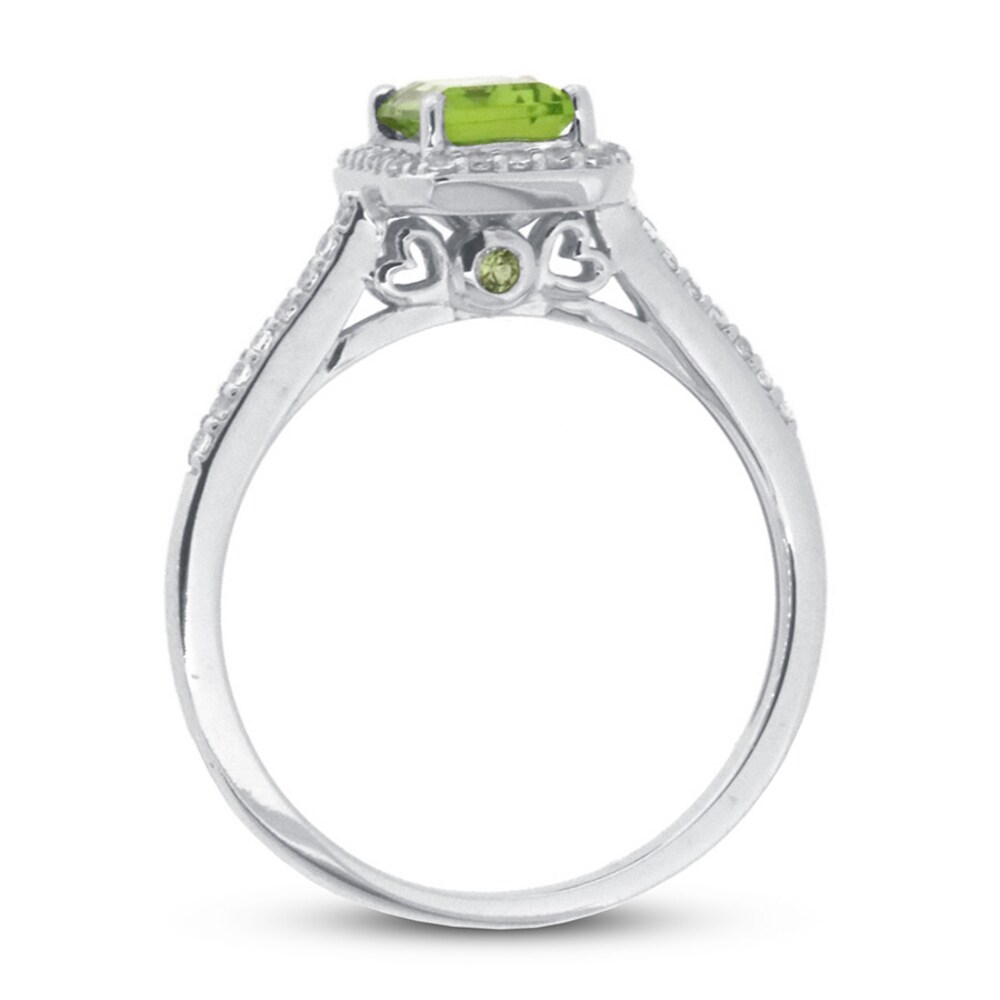 Peridot & White Topaz Ring 10K White Gold OHBsiAX7 Peridot & White Topaz Ring 10K White Gold OHBsiAX7