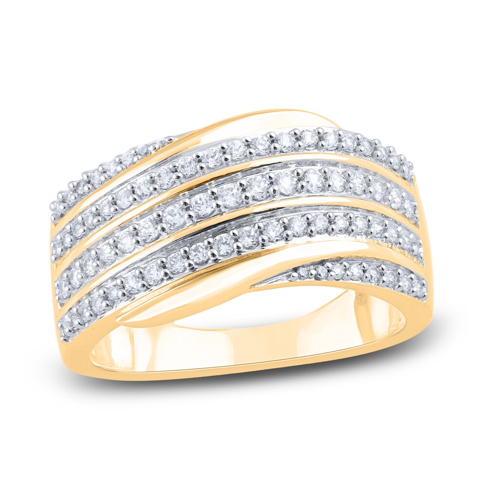 Diamond Wave Anniversary Band 1/2 ct tw Round 14K Yellow Gold OWd8HPDs Diamond Wave Anniversary Band 1/2 ct tw Round 14K Yellow Gold OWd8HPDs