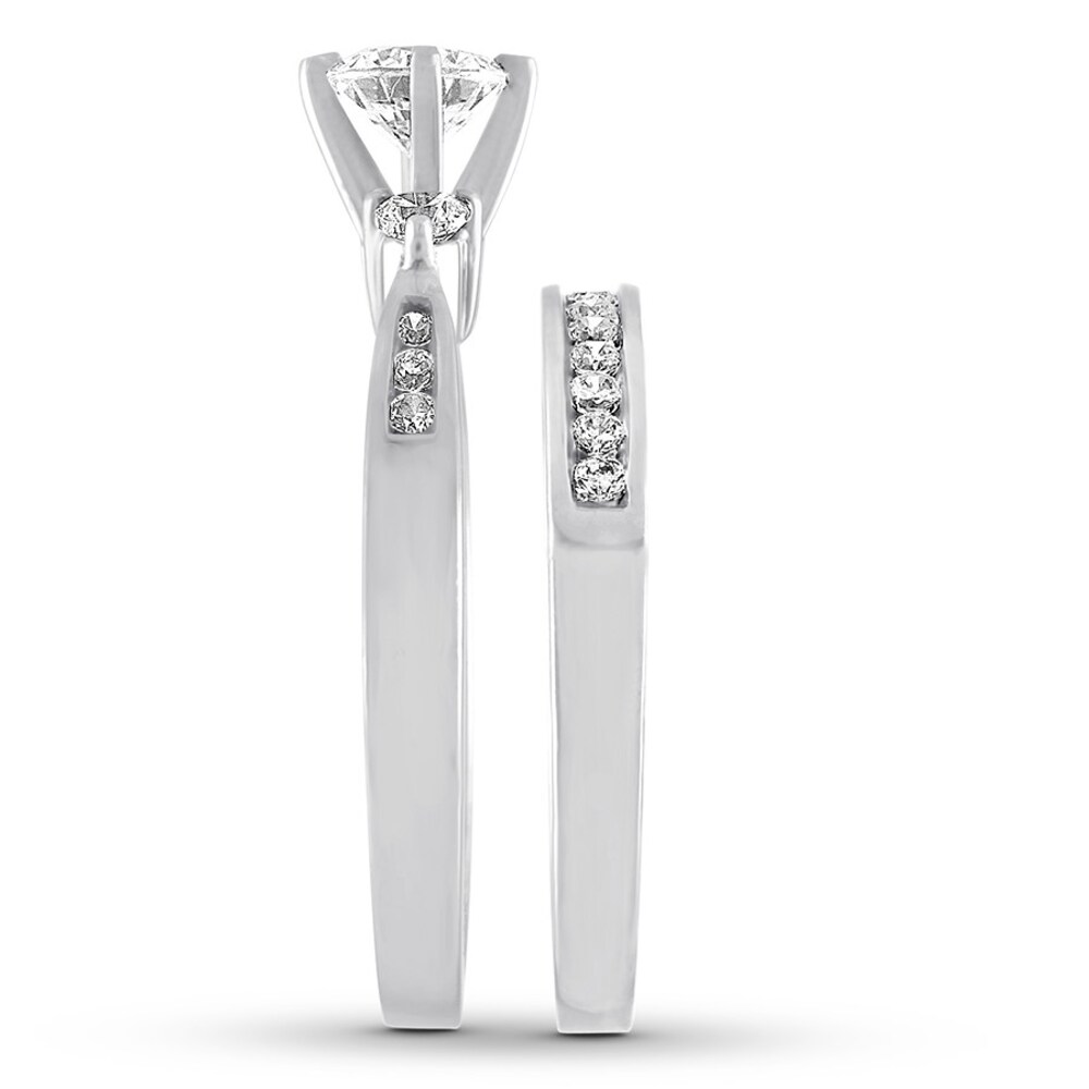 Diamond Bridal Set 7/8 carat tw Round-cut 14K White Gold OXlM29V9