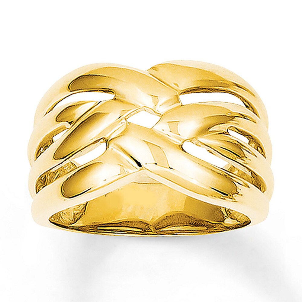 Woven Texture Dome Ring 14K Yellow Gold Oa2uETMY Woven Texture Dome Ring 14K Yellow Gold Oa2uETMY