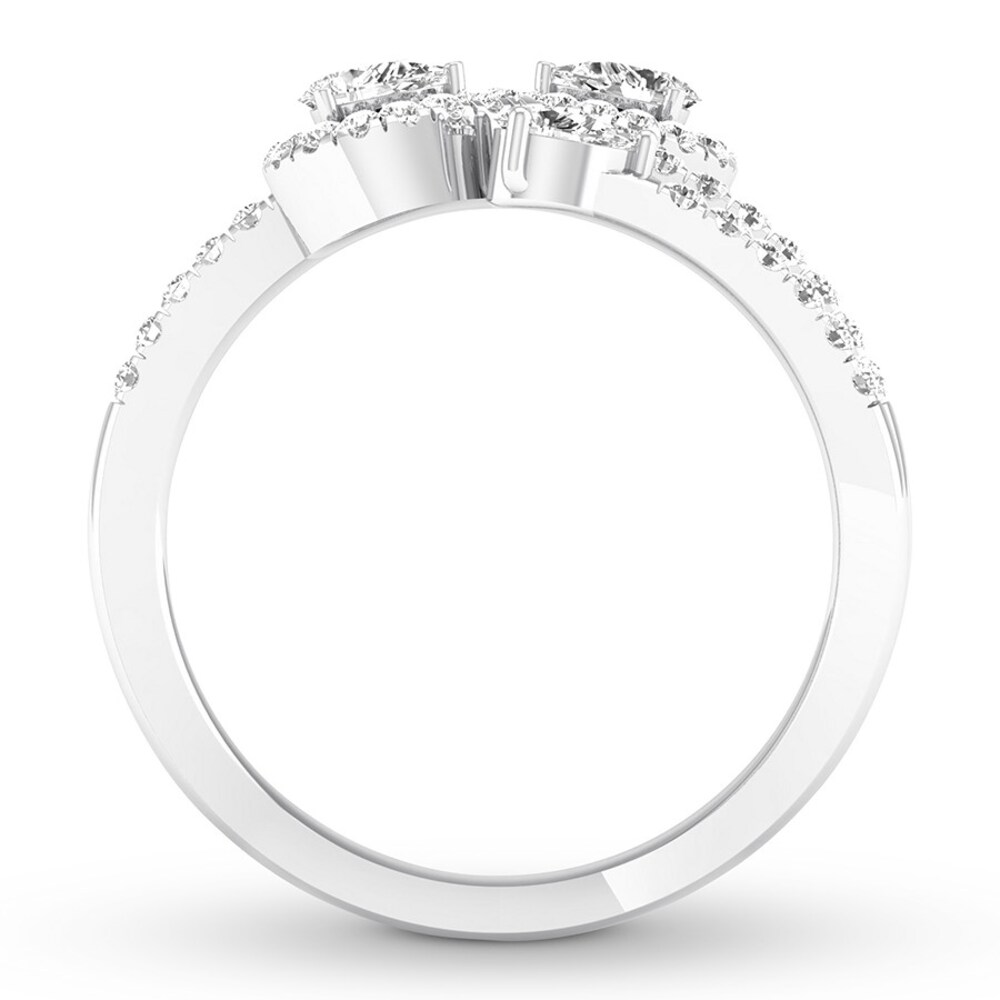 Diamond Ring 5/8 ct tw Pear-shaped/Round 14K White Gold OgK3YVWJ Diamond Ring 5/8 ct tw Pear-shaped/Round 14K White Gold OgK3YVWJ