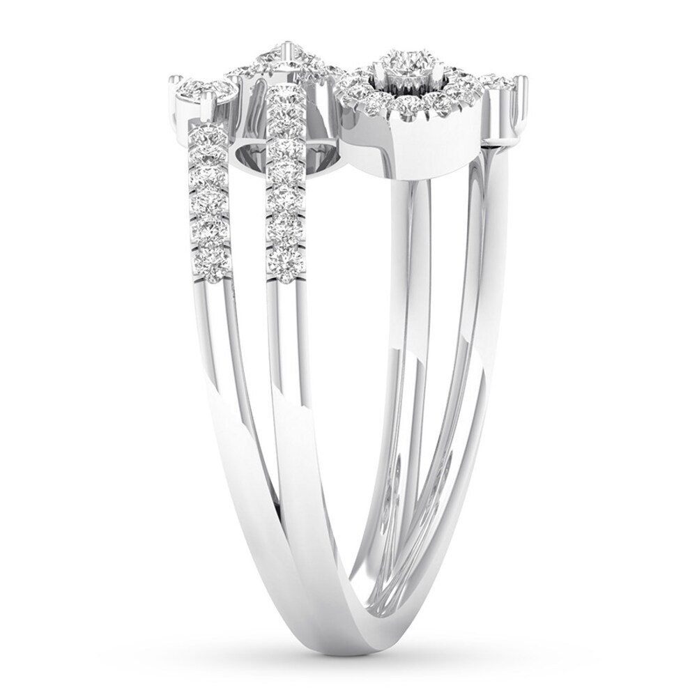 Diamond Ring 5/8 ct tw Pear-shaped/Round 14K White Gold OgK3YVWJ Diamond Ring 5/8 ct tw Pear-shaped/Round 14K White Gold OgK3YVWJ