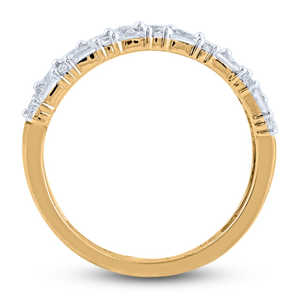 Diamond Double Row Wedding Band 1/2 ct tw Round 14K Yellow Gold OiCtTwCN Diamond Double Row Wedding Band 1/2 ct tw Round 14K Yellow Gold OiCtTwCN