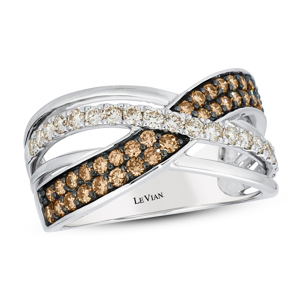 Le Vian Chocolate Diamond Ring 3/4 ct tw Round 14K Vanilla Gold OkJ0bxw5
