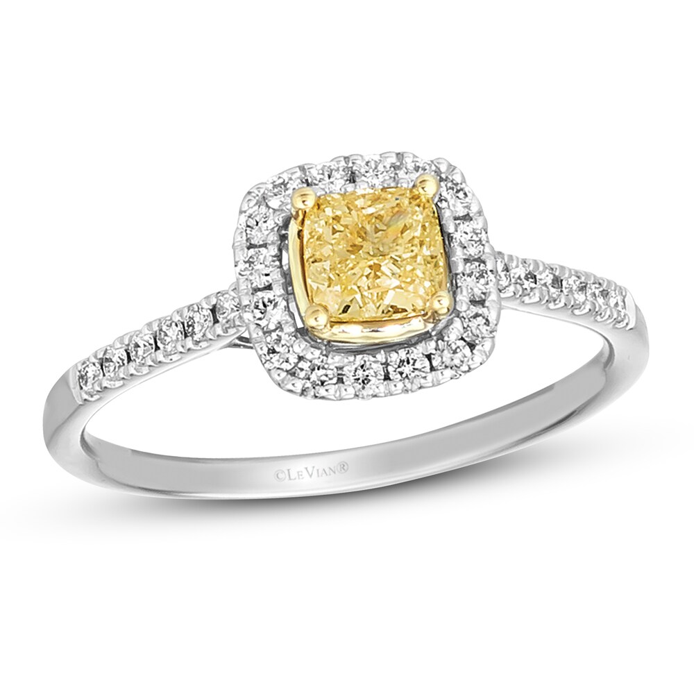 Le Vian Sunny Yellow Diamond Ring 5/8 ct tw Cushion/Round 14K Two-Tone Gold OlFvP8mG Le Vian Sunny Yellow Diamond Ring 5/8 ct tw Cushion/Round 14K Two-Tone Gold OlFvP8mG