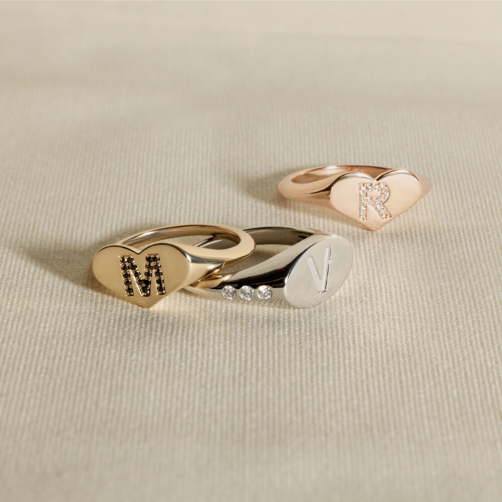 Juliette Maison Black Diamond Initial Heart Signet Ring 1/6 ct tw Round 10K Rose Gold OtTyWmgm Juliette Maison Black Diamond Initial Heart Signet Ring 1/6 ct tw Round 10K Rose Gold OtTyWmgm