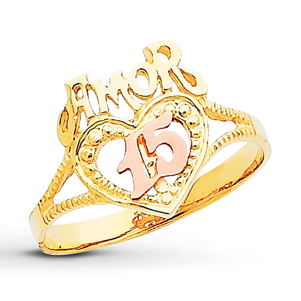 Sweet 15 Ring 14K Two-Tone Gold OzYJ5bDS Sweet 15 Ring 14K Two-Tone Gold OzYJ5bDS