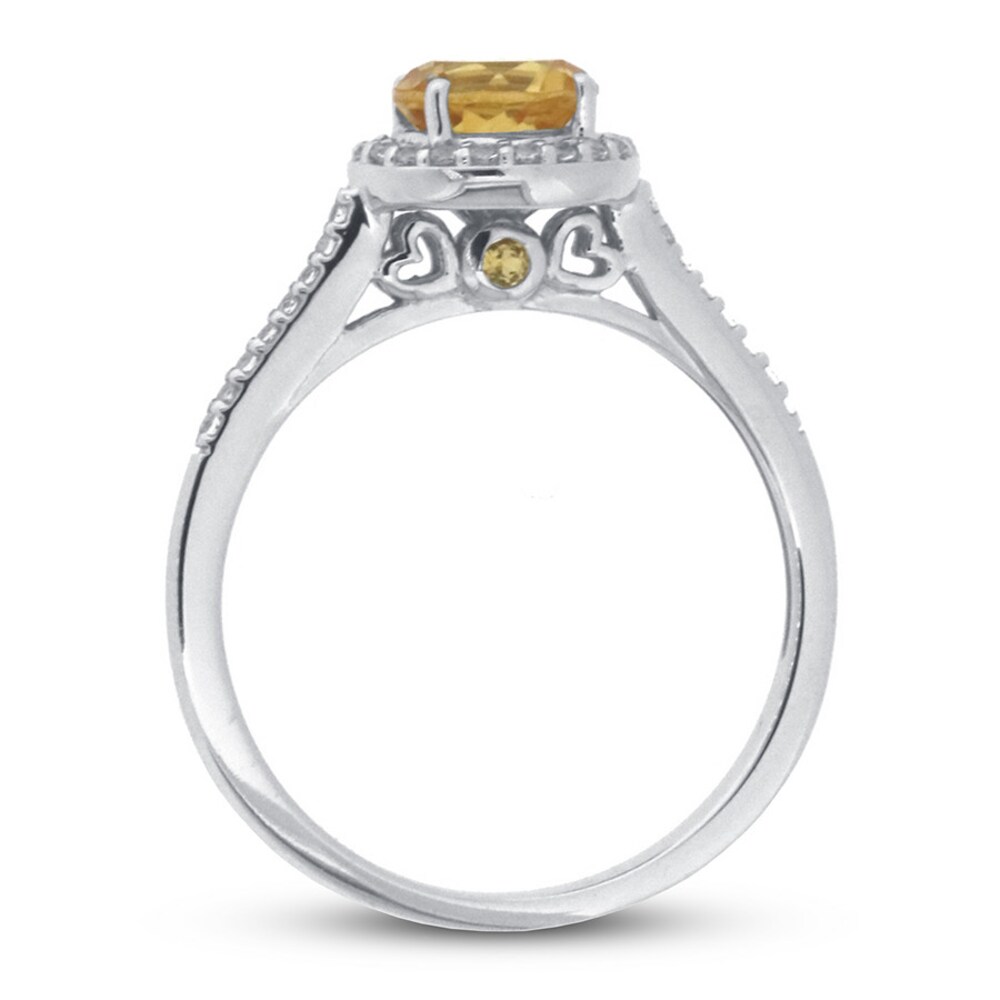 Citrine & White Topaz Ring 10K White Gold P4Oz6PMs Citrine & White Topaz Ring 10K White Gold P4Oz6PMs