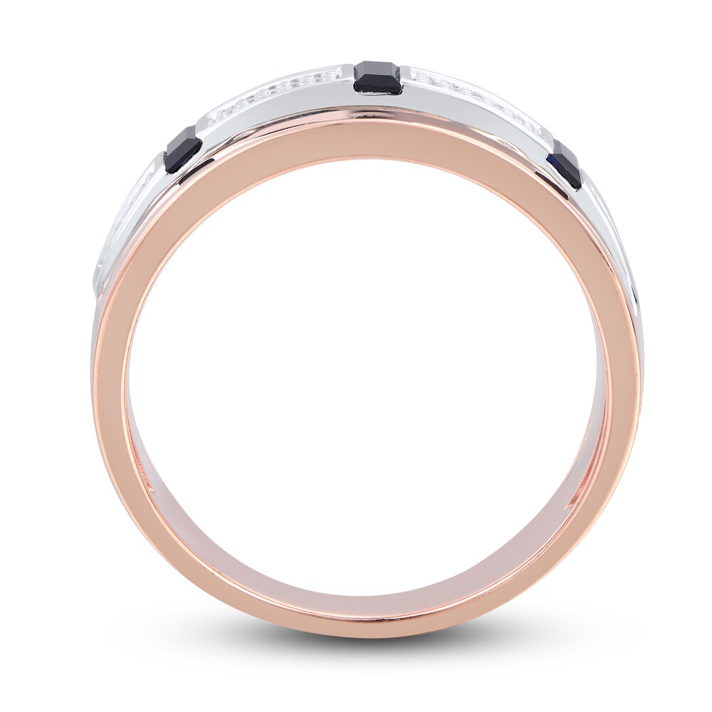 Natural Blue Sapphire Ring 1/8 ct tw Diamonds 10K Two-Tone Gold PPhDC9j9 Natural Blue Sapphire Ring 1/8 ct tw Diamonds 10K Two-Tone Gold PPhDC9j9