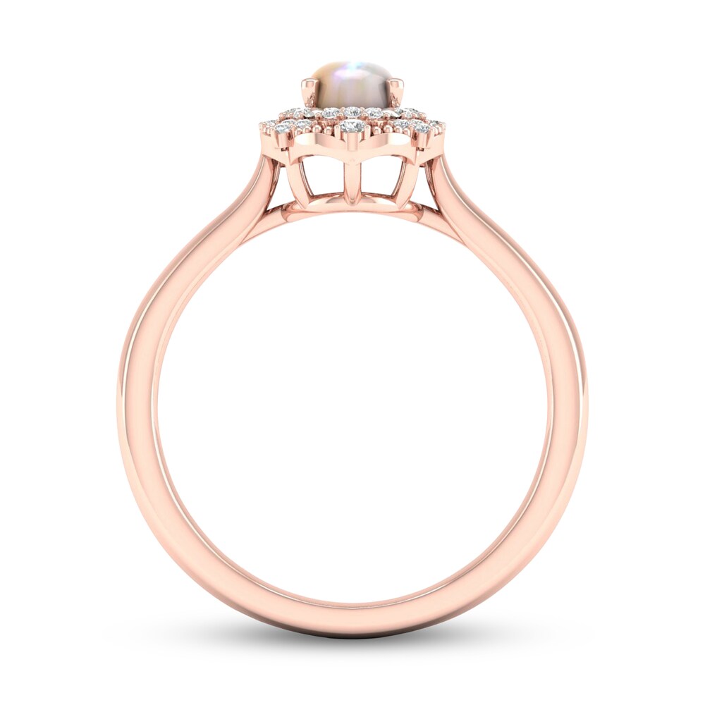 Natural Opal Ring 1/10 ct tw Diamonds 10K Rose Gold PUXqzHCo Natural Opal Ring 1/10 ct tw Diamonds 10K Rose Gold PUXqzHCo