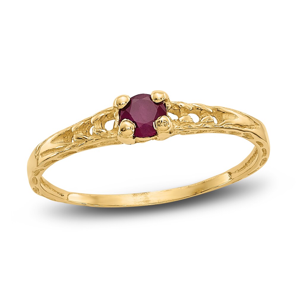 Natural Ruby Birthstone Ring 14K Yellow Gold PYvhSJwy Natural Ruby Birthstone Ring 14K Yellow Gold PYvhSJwy