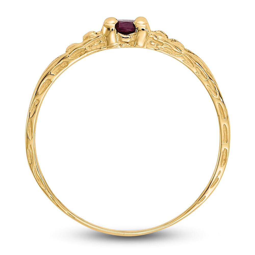 Natural Ruby Birthstone Ring 14K Yellow Gold PYvhSJwy Natural Ruby Birthstone Ring 14K Yellow Gold PYvhSJwy