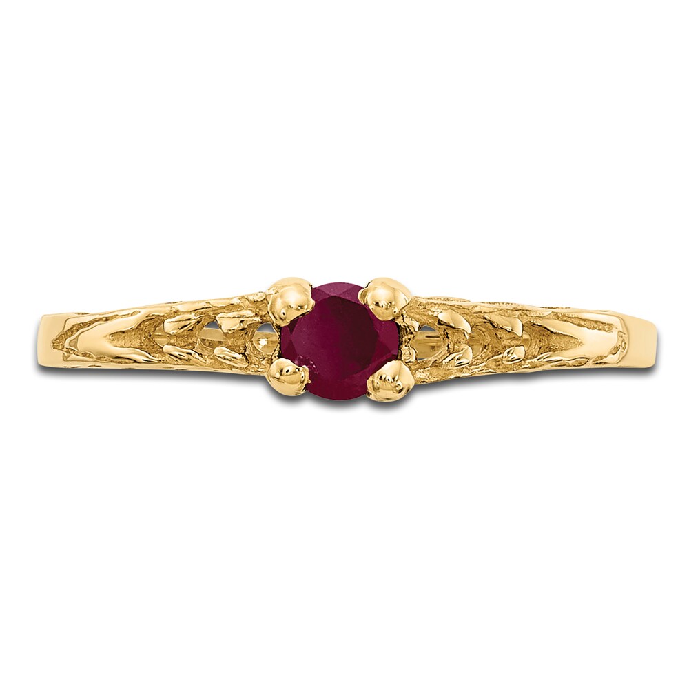 Natural Ruby Birthstone Ring 14K Yellow Gold PYvhSJwy Natural Ruby Birthstone Ring 14K Yellow Gold PYvhSJwy