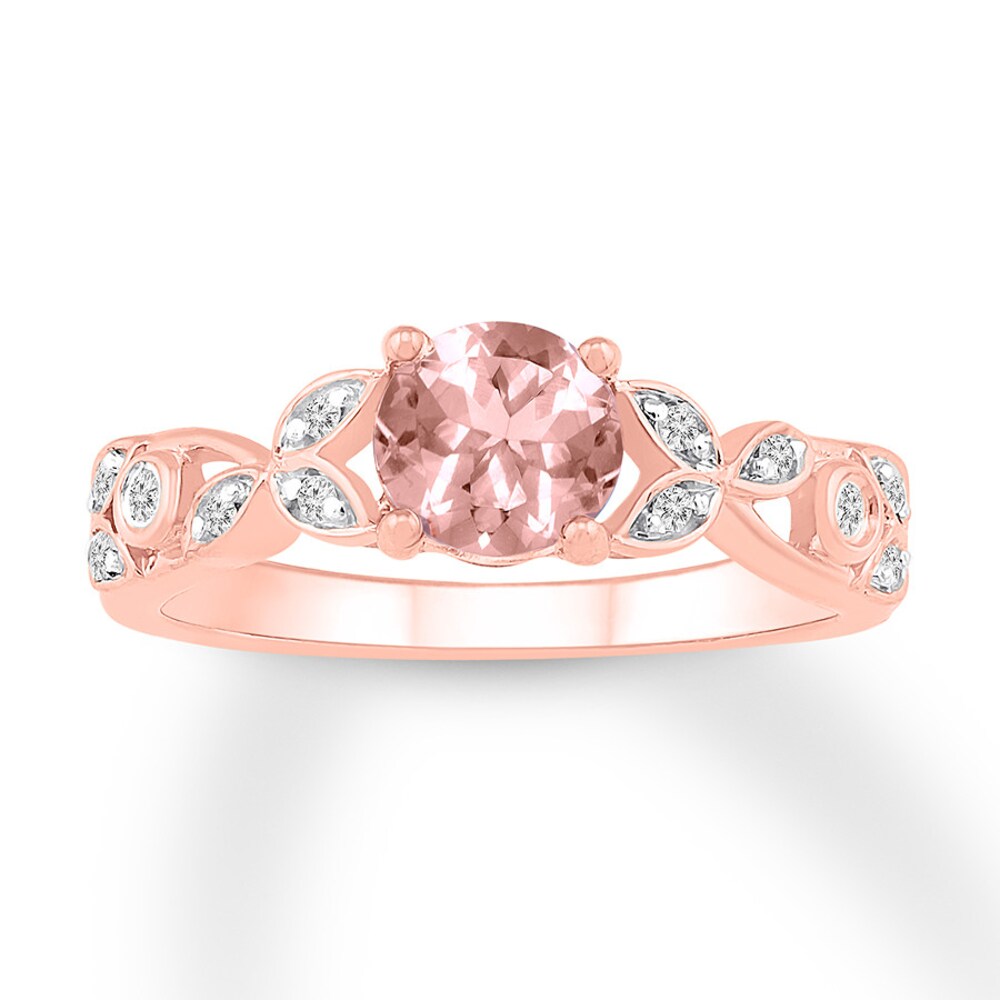 Morganite Ring 1/15 ct tw Diamonds 10K Rose Gold Piqs52s1 Morganite Ring 1/15 ct tw Diamonds 10K Rose Gold Piqs52s1