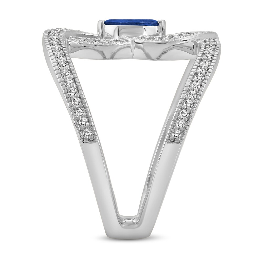 Natural Blue Sapphire Ring 1/3 ct tw Diamonds 14K White Gold PqOMNE5j Natural Blue Sapphire Ring 1/3 ct tw Diamonds 14K White Gold PqOMNE5j