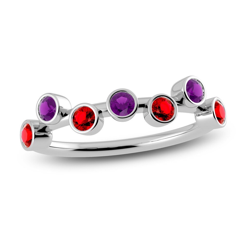 Juliette Maison Natural Ruby & Natural Amethyst Ring 10K White Gold PtLhL5al Juliette Maison Natural Ruby & Natural Amethyst Ring 10K White Gold PtLhL5al
