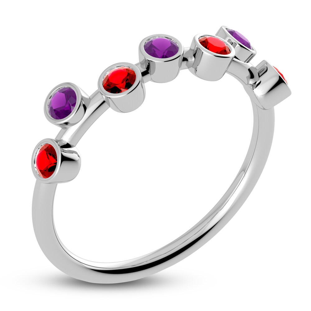 Juliette Maison Natural Ruby & Natural Amethyst Ring 10K White Gold PtLhL5al Juliette Maison Natural Ruby & Natural Amethyst Ring 10K White Gold PtLhL5al