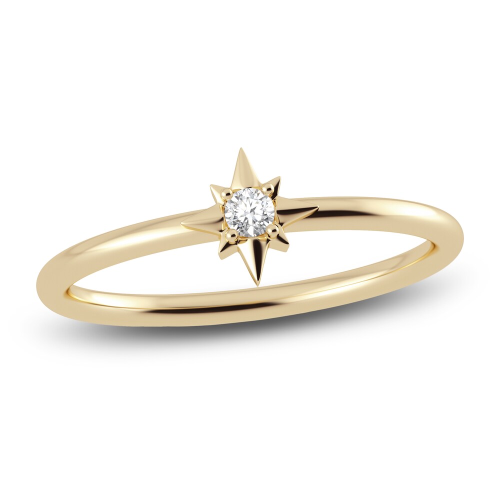 Juliette Maison Natural White Sapphire Ring 10K Yellow Gold Q03njlSR Juliette Maison Natural White Sapphire Ring 10K Yellow Gold Q03njlSR