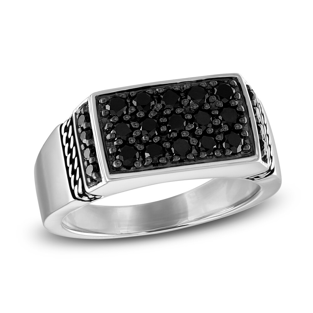 1933 by Esquire Men's Black Diamond Ring 1-1/8 ct tw Round Sterling Silver Q5xcAiMf 1933 by Esquire Men's Black Diamond Ring 1-1/8 ct tw Round Sterling Silver Q5xcAiMf
