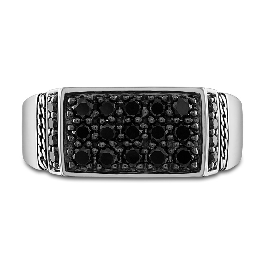 1933 by Esquire Men\'s Black Diamond Ring 1-1/8 ct tw Round Sterling Silver Q5xcAiMf 1933 by Esquire Men\'s Black Diamond Ring 1-1/8 ct tw Round Sterling Silver Q5xcAiMf