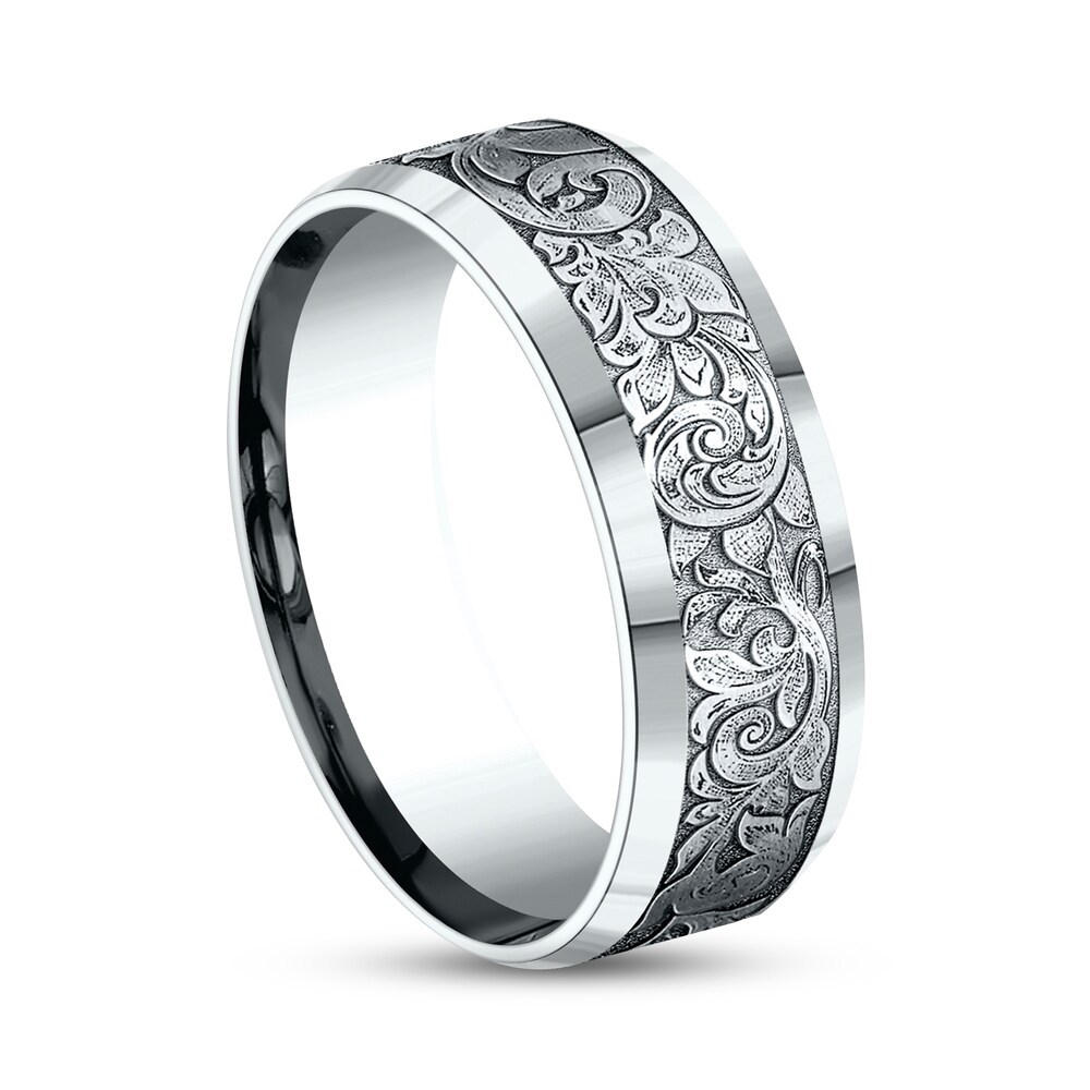 Script Wedding Band 14K White Gold 7.5mm Q7T502WX