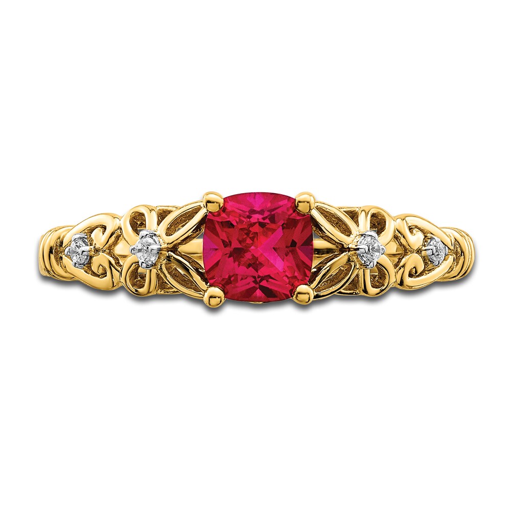 Natural Ruby Ring Diamond Accents 14K Yellow Gold QJEpnXJM Natural Ruby Ring Diamond Accents 14K Yellow Gold QJEpnXJM