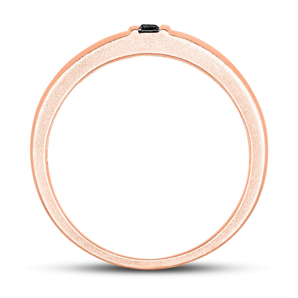 Men\'s Black Diamond Anniversary Ring 1/4 ct tw Princess 14K Rose Gold QQ3oDaV3 Men\'s Black Diamond Anniversary Ring 1/4 ct tw Princess 14K Rose Gold QQ3oDaV3