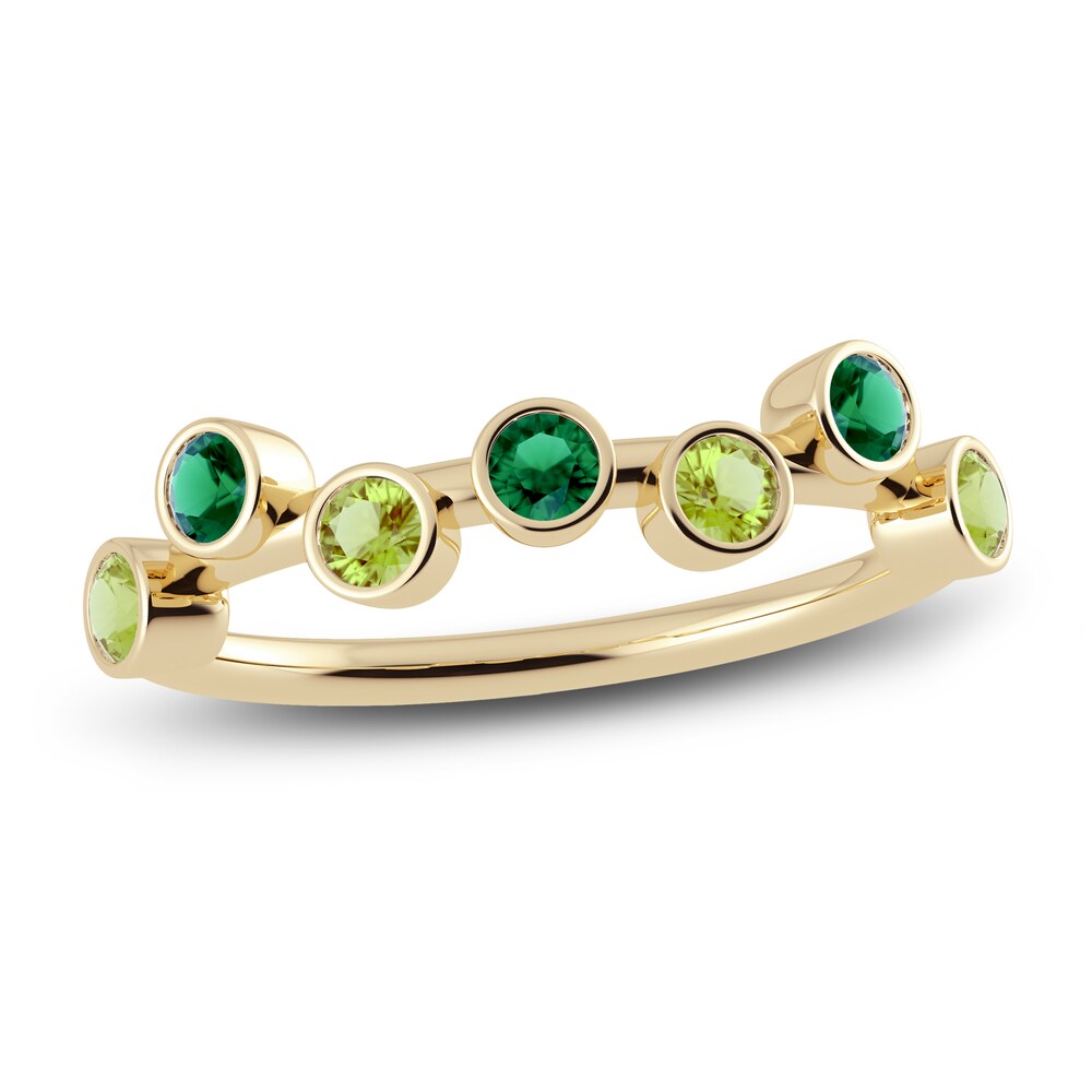 Juliette Maison Natural Emerald & Natural Peridot Ring 10K Yellow Gold QU1pZwuR Juliette Maison Natural Emerald & Natural Peridot Ring 10K Yellow Gold QU1pZwuR