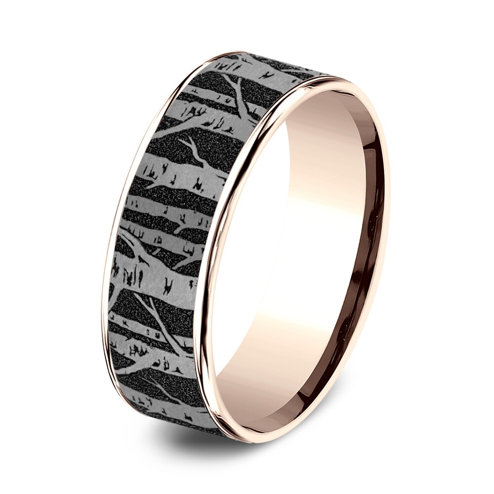 Men\'s Birch Wedding Band Titanium/14K Rose Gold 7.5mm QWkeBnL4 Men\'s Birch Wedding Band Titanium/14K Rose Gold 7.5mm QWkeBnL4