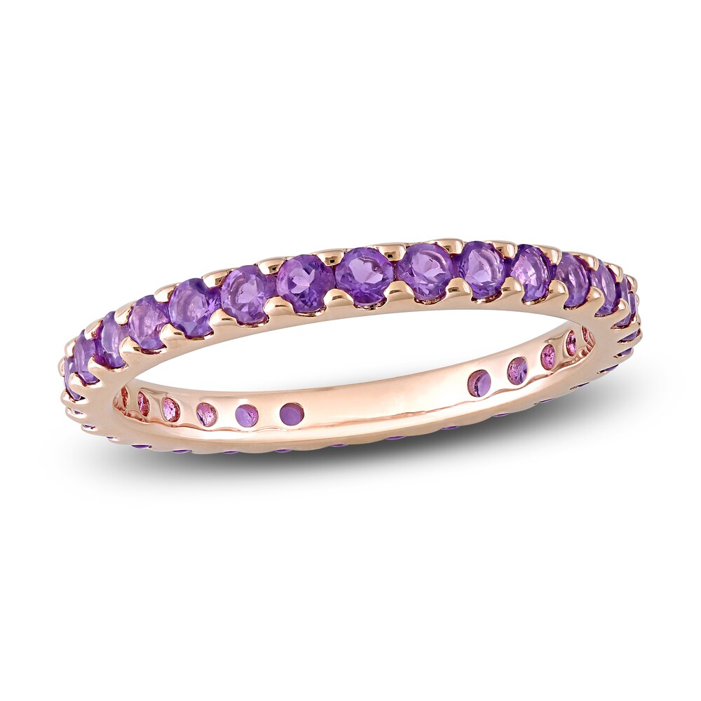 Natural Amethyst Eternity Ring 10K Rose Gold QXeFp41F Natural Amethyst Eternity Ring 10K Rose Gold QXeFp41F