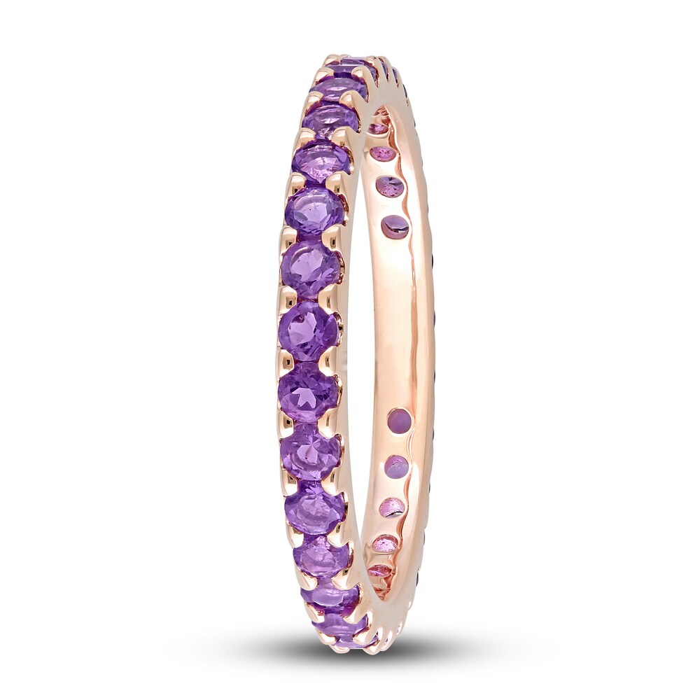 Natural Amethyst Eternity Ring 10K Rose Gold QXeFp41F Natural Amethyst Eternity Ring 10K Rose Gold QXeFp41F