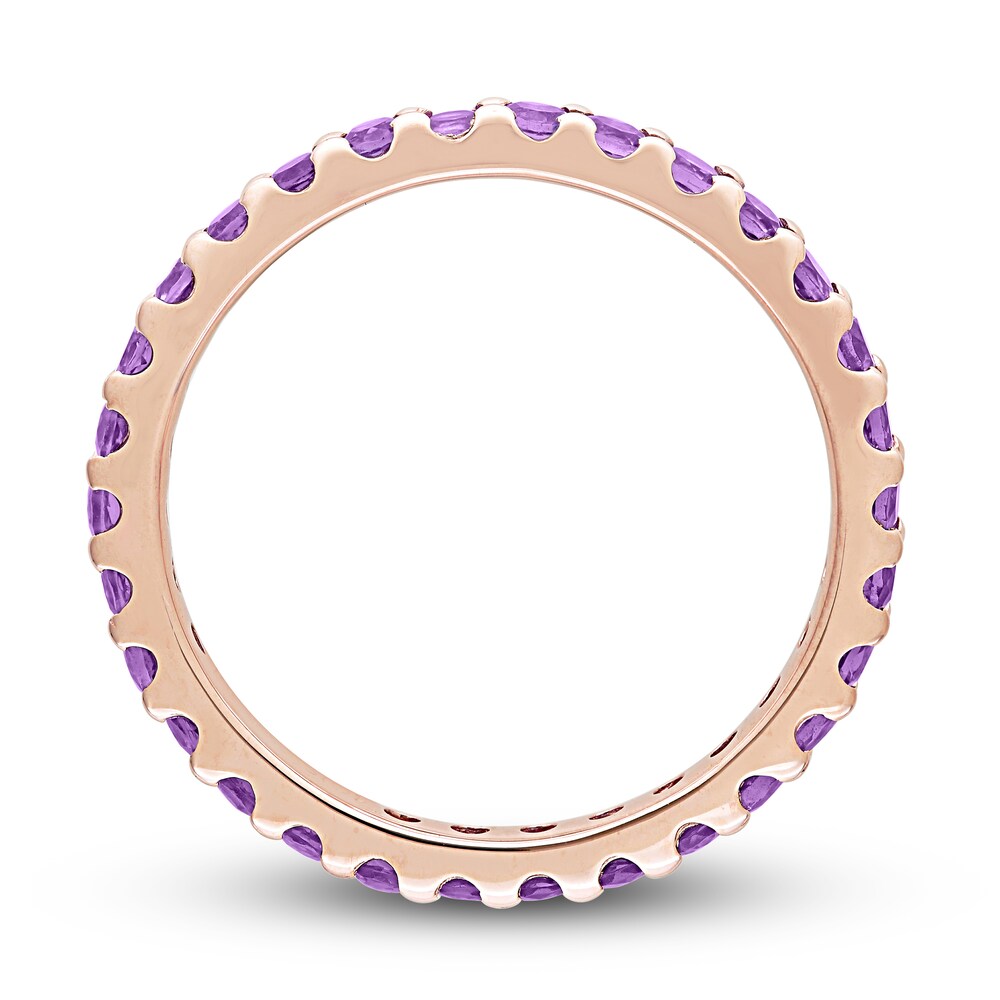 Natural Amethyst Eternity Ring 10K Rose Gold QXeFp41F Natural Amethyst Eternity Ring 10K Rose Gold QXeFp41F