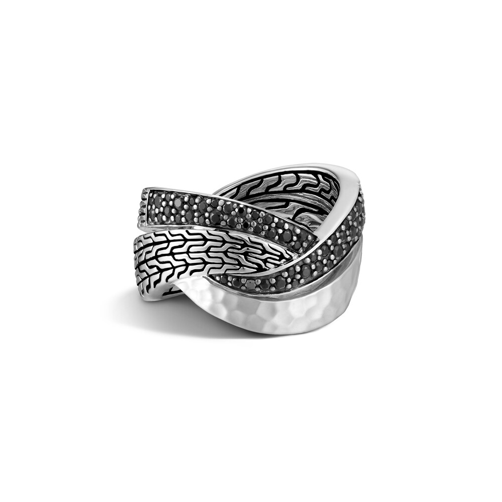 John Hardy Classic Chain Ring Natural Black Sapphire/Spinel Sterling Silver QYO7nBQz