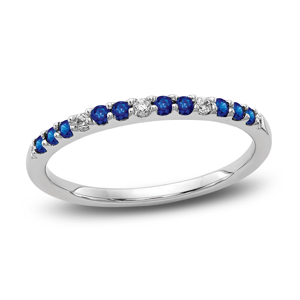 Natural Blue Sapphire Ring 1/20 ct tw Diamonds 14K White Gold QkONQot5 Natural Blue Sapphire Ring 1/20 ct tw Diamonds 14K White Gold QkONQot5