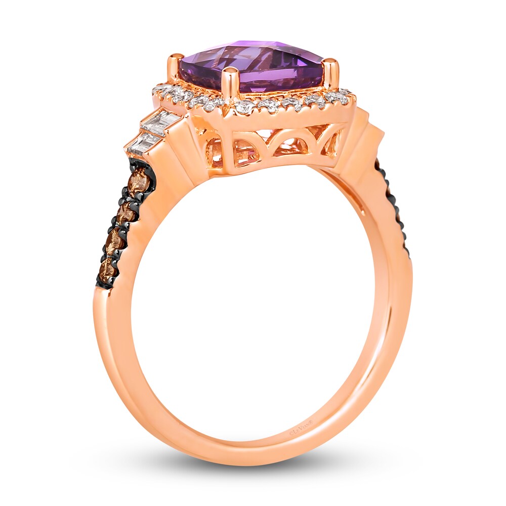 Le Vian Natural Amethyst Ring 1/2 ct tw Diamonds 14K Strawberry Gold Qll7joYe