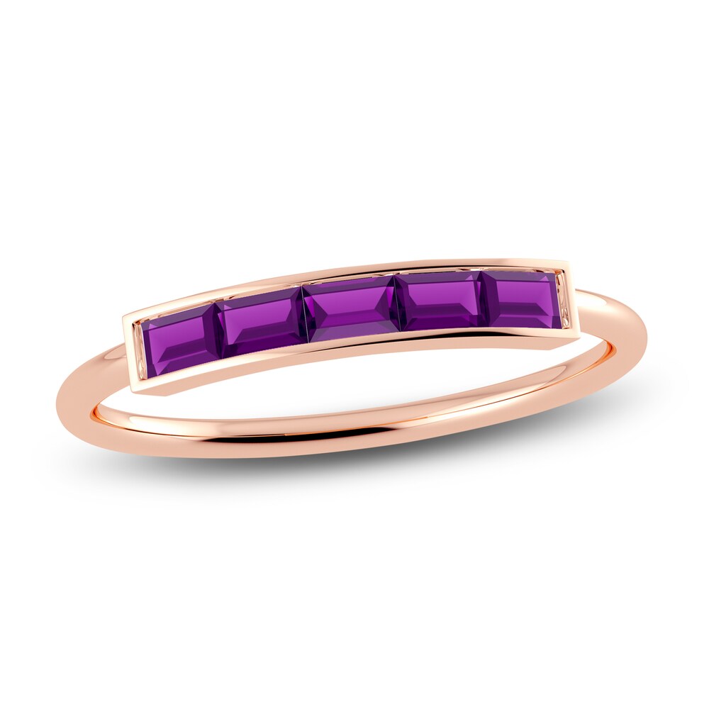 Juliette Maison Natural Amethyst Baguette Bar Ring 10K Rose Gold QvfMt38J Juliette Maison Natural Amethyst Baguette Bar Ring 10K Rose Gold QvfMt38J