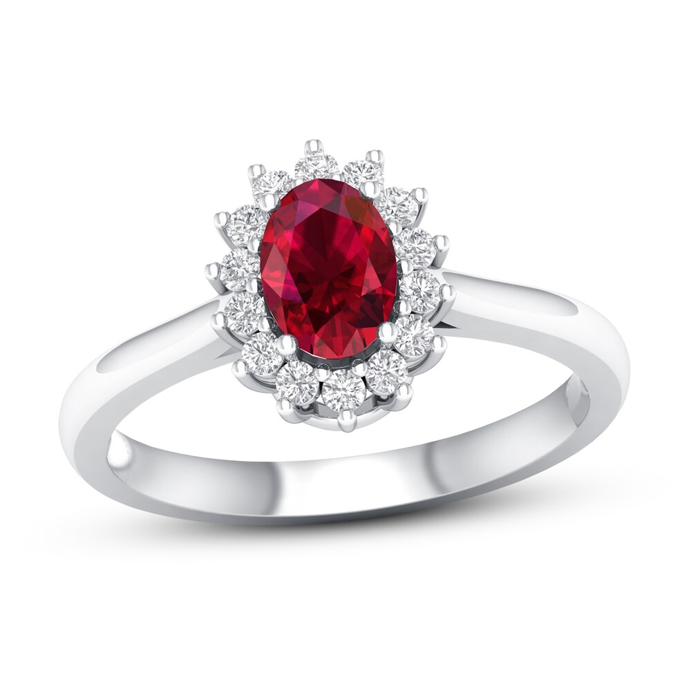 Ruby Ring 1/5 ct tw Diamonds 10K White Gold RC2Wj8bE Ruby Ring 1/5 ct tw Diamonds 10K White Gold RC2Wj8bE
