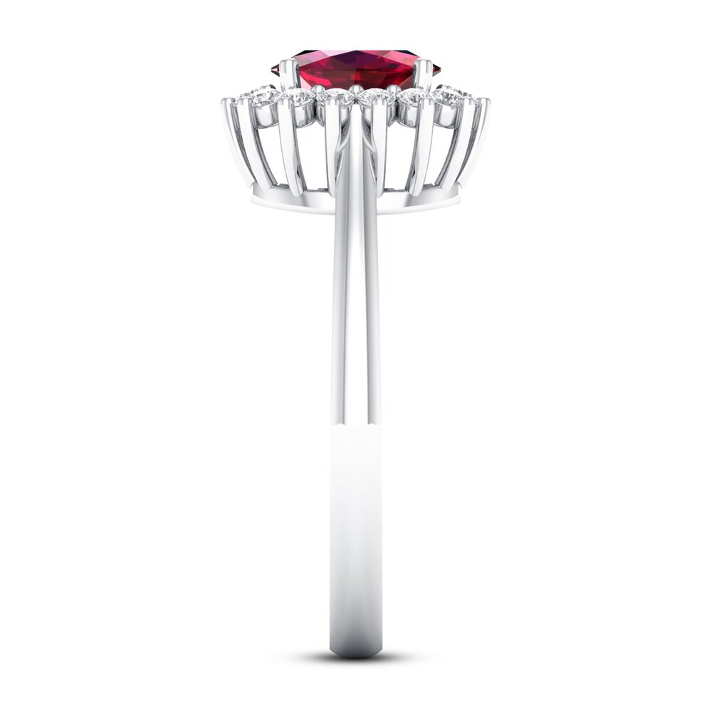 Ruby Ring 1/5 ct tw Diamonds 10K White Gold RC2Wj8bE Ruby Ring 1/5 ct tw Diamonds 10K White Gold RC2Wj8bE