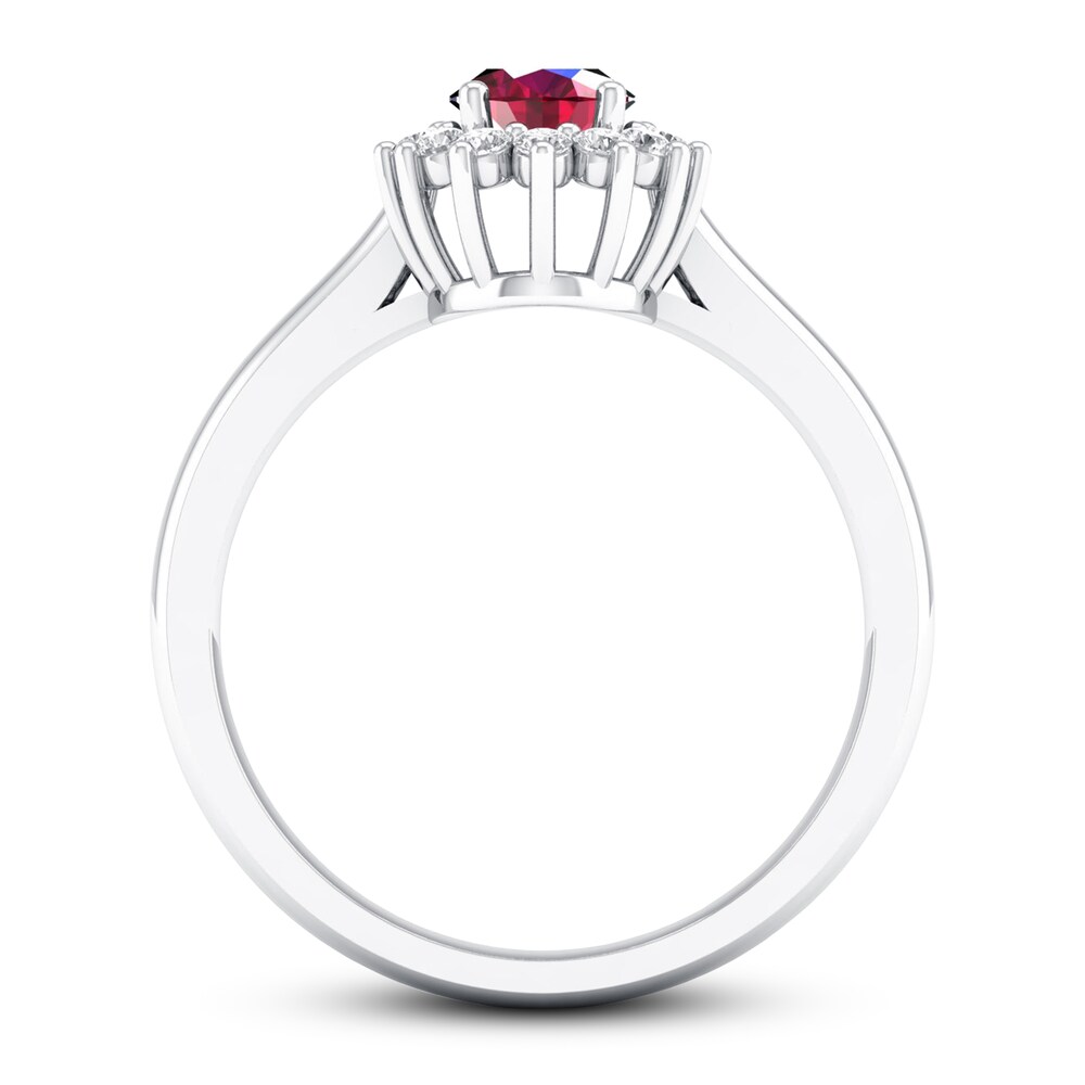 Ruby Ring 1/5 ct tw Diamonds 10K White Gold RC2Wj8bE Ruby Ring 1/5 ct tw Diamonds 10K White Gold RC2Wj8bE