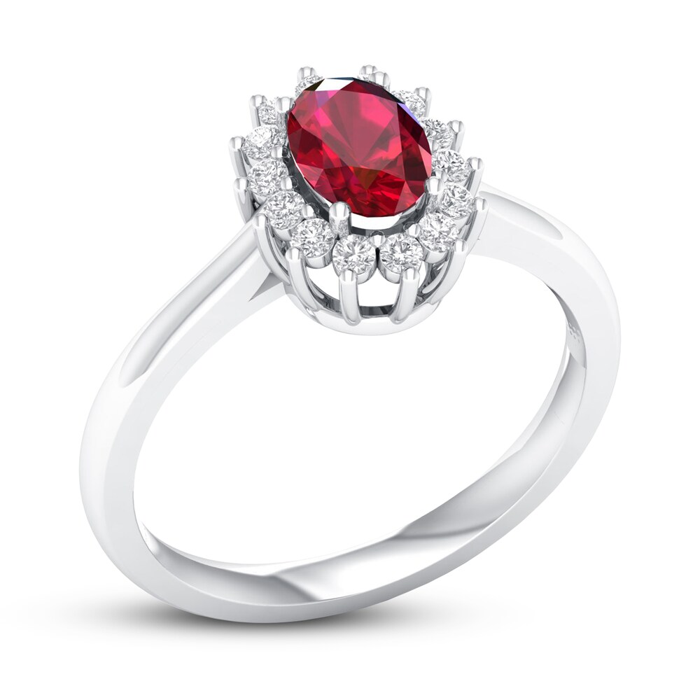 Ruby Ring 1/5 ct tw Diamonds 10K White Gold RC2Wj8bE Ruby Ring 1/5 ct tw Diamonds 10K White Gold RC2Wj8bE