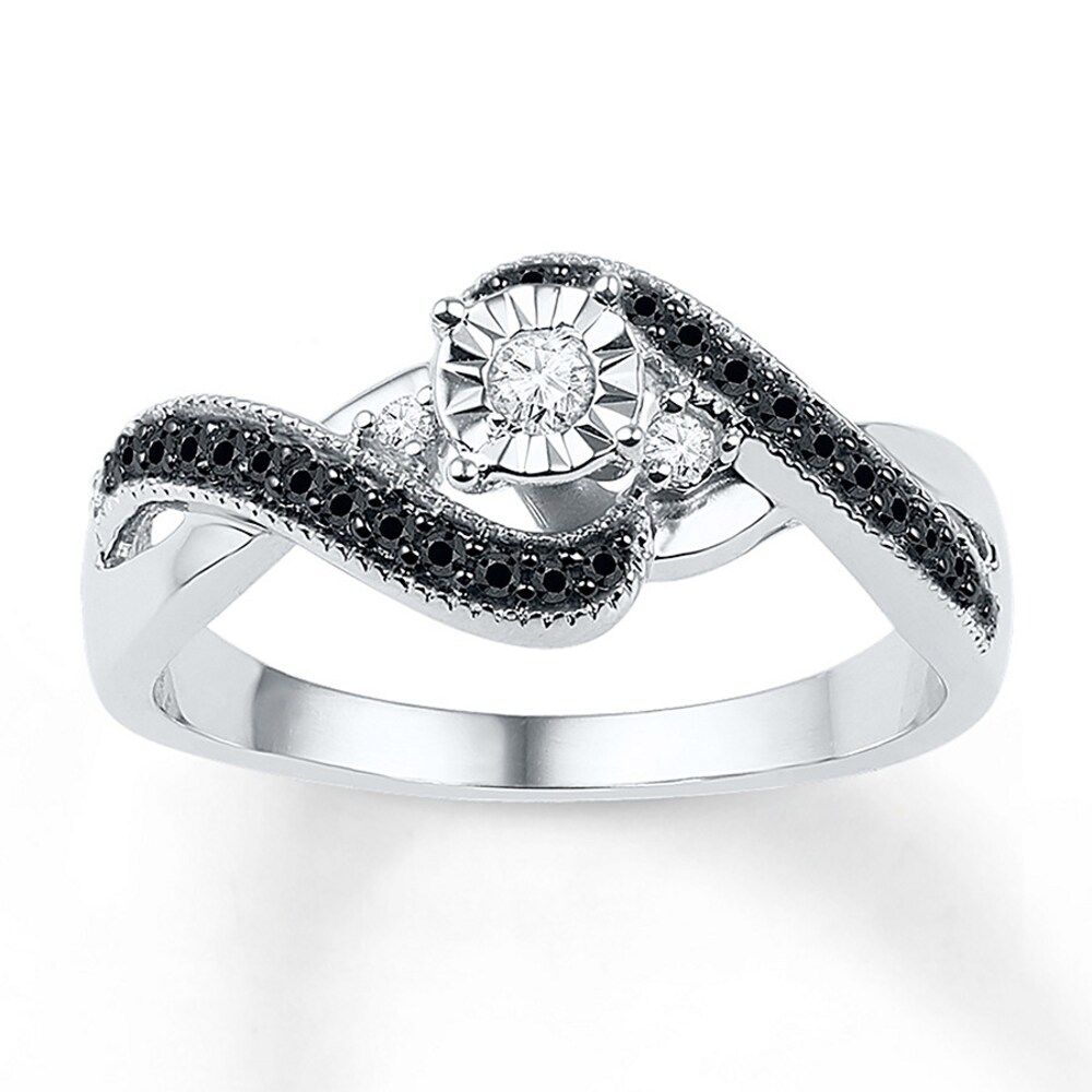 Black/White Diamond Promise Ring 1/4 ct tw Sterling Silver RCRfyH7W Black/White Diamond Promise Ring 1/4 ct tw Sterling Silver RCRfyH7W