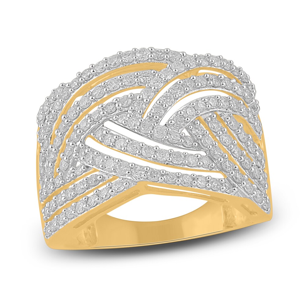 Diamond Ring 1 ct tw Round 14K Yellow Gold/Rhodium RKgSESbN Diamond Ring 1 ct tw Round 14K Yellow Gold/Rhodium RKgSESbN