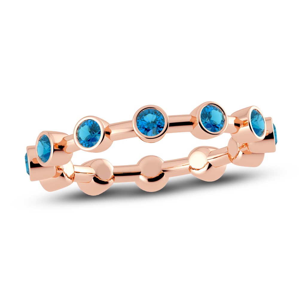 Juliette Maison Natural Blue Zircon 10K Rose Gold RUMT3HKO Juliette Maison Natural Blue Zircon 10K Rose Gold RUMT3HKO